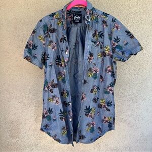 Superdry Men’s Short Sleeve Floral Print Button Down Shirt Small